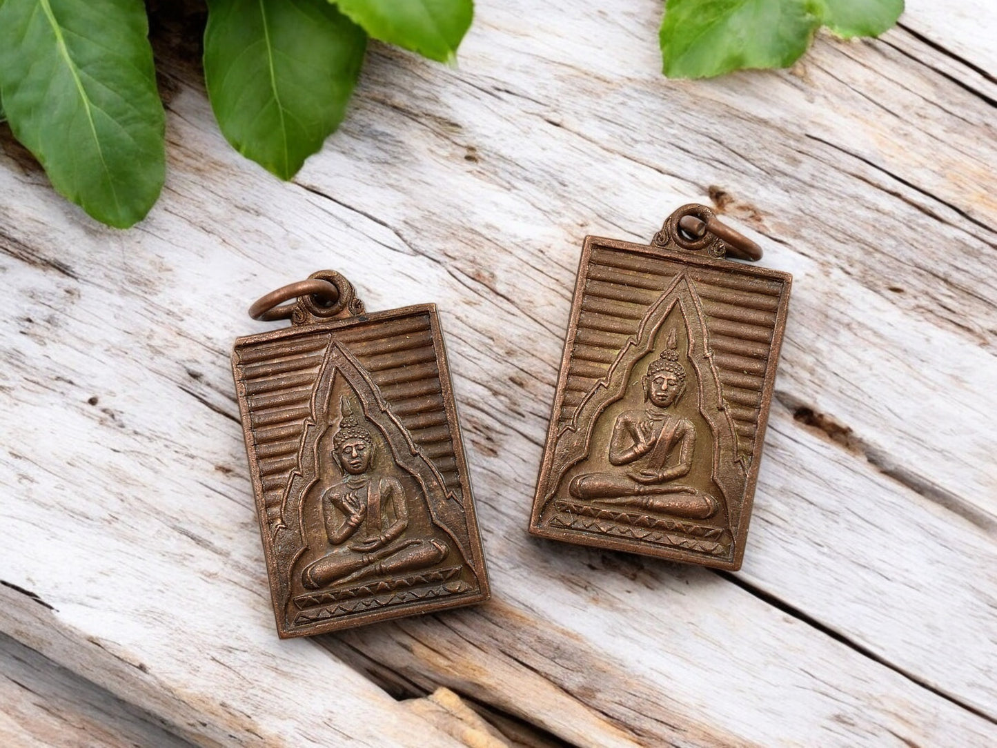 18x34mm Brass Patina Buddha Amulet