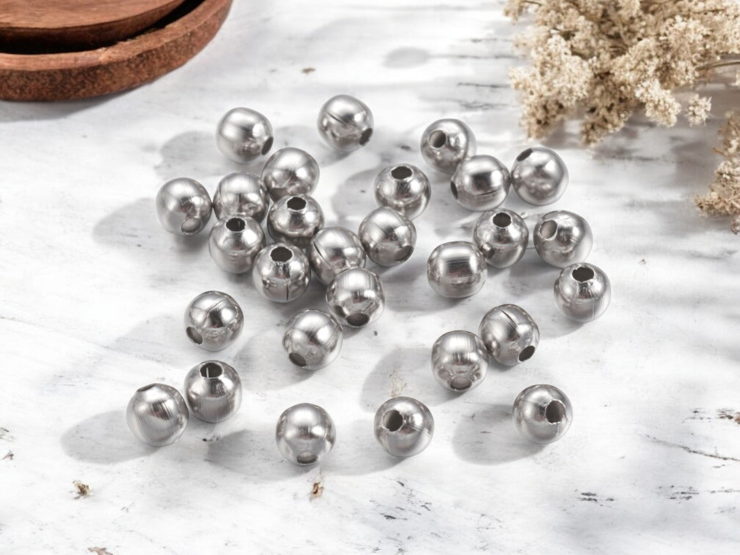 Stainless Steel Round Spacer Beads -- Choose Your Size