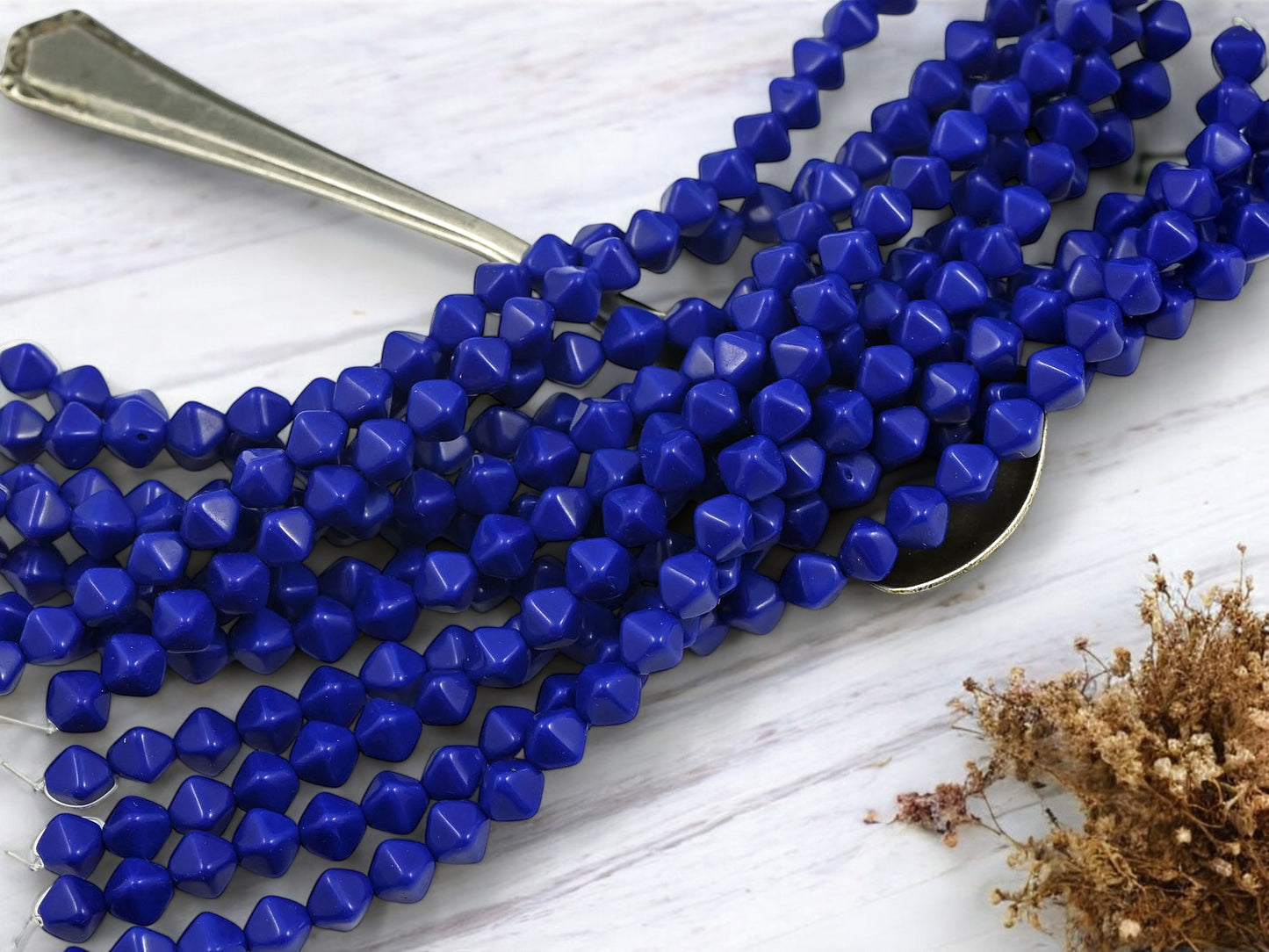 *25* 6mm Opaque Blue Lucerna Bicone Beads