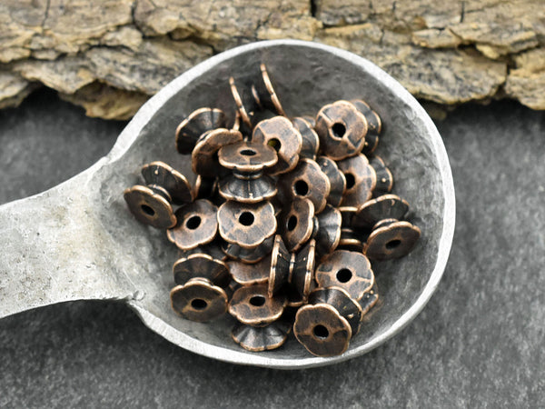 *50* 7x5mm Antique Copper Double Sided Bead Caps