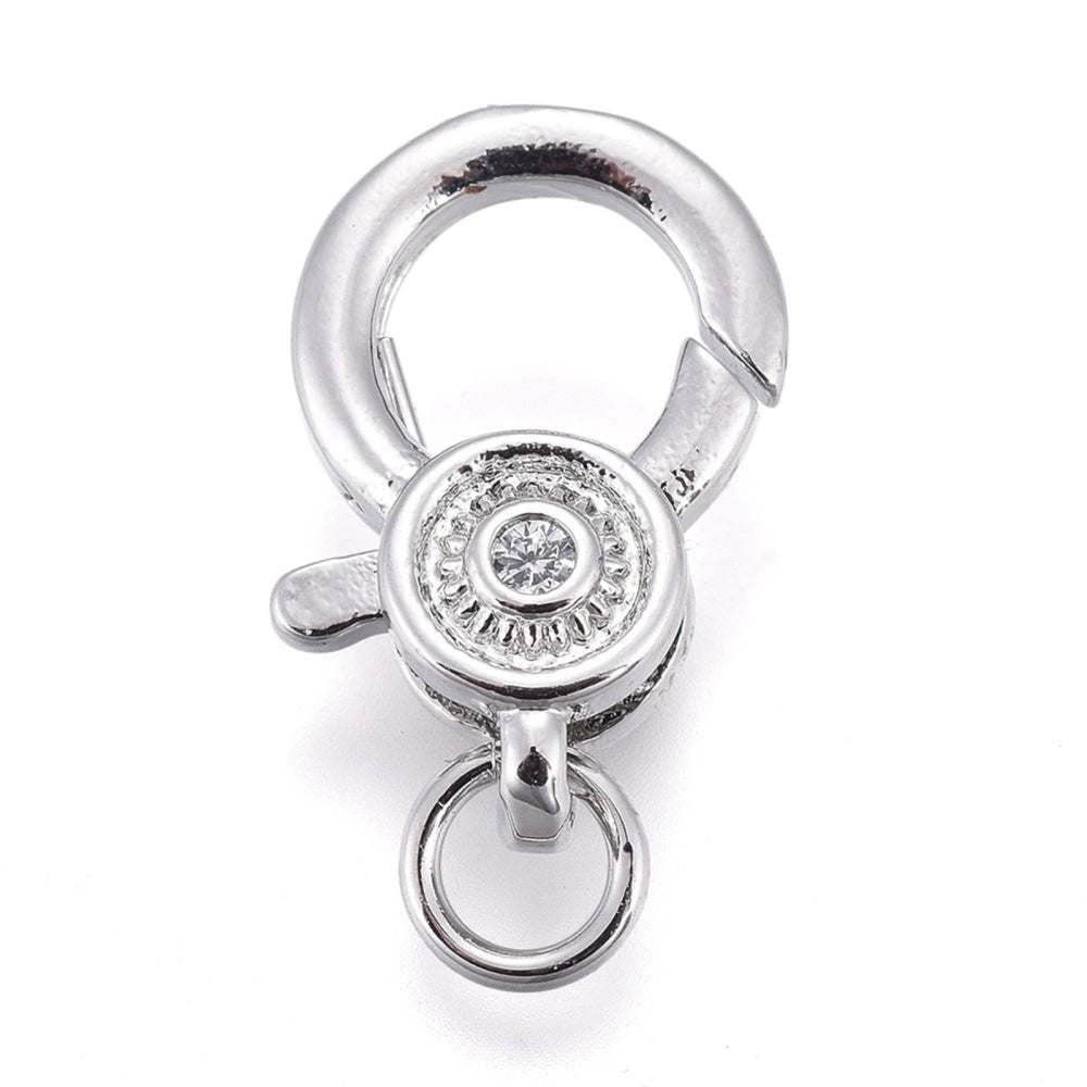 16x10mm Micro Pave Cubic Zirconia Lobster Clasp