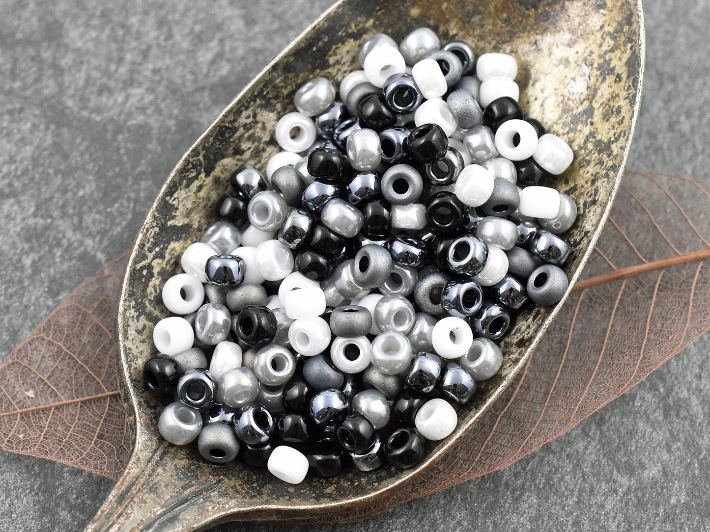 20g Monochrome Mix Miyuki 6/0 Seed Beads