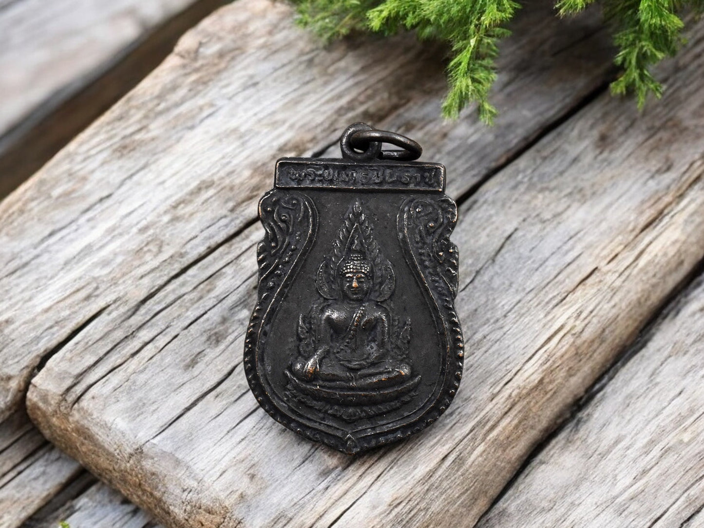 23x35mm Black Finished Buddha Amulet Pendant
