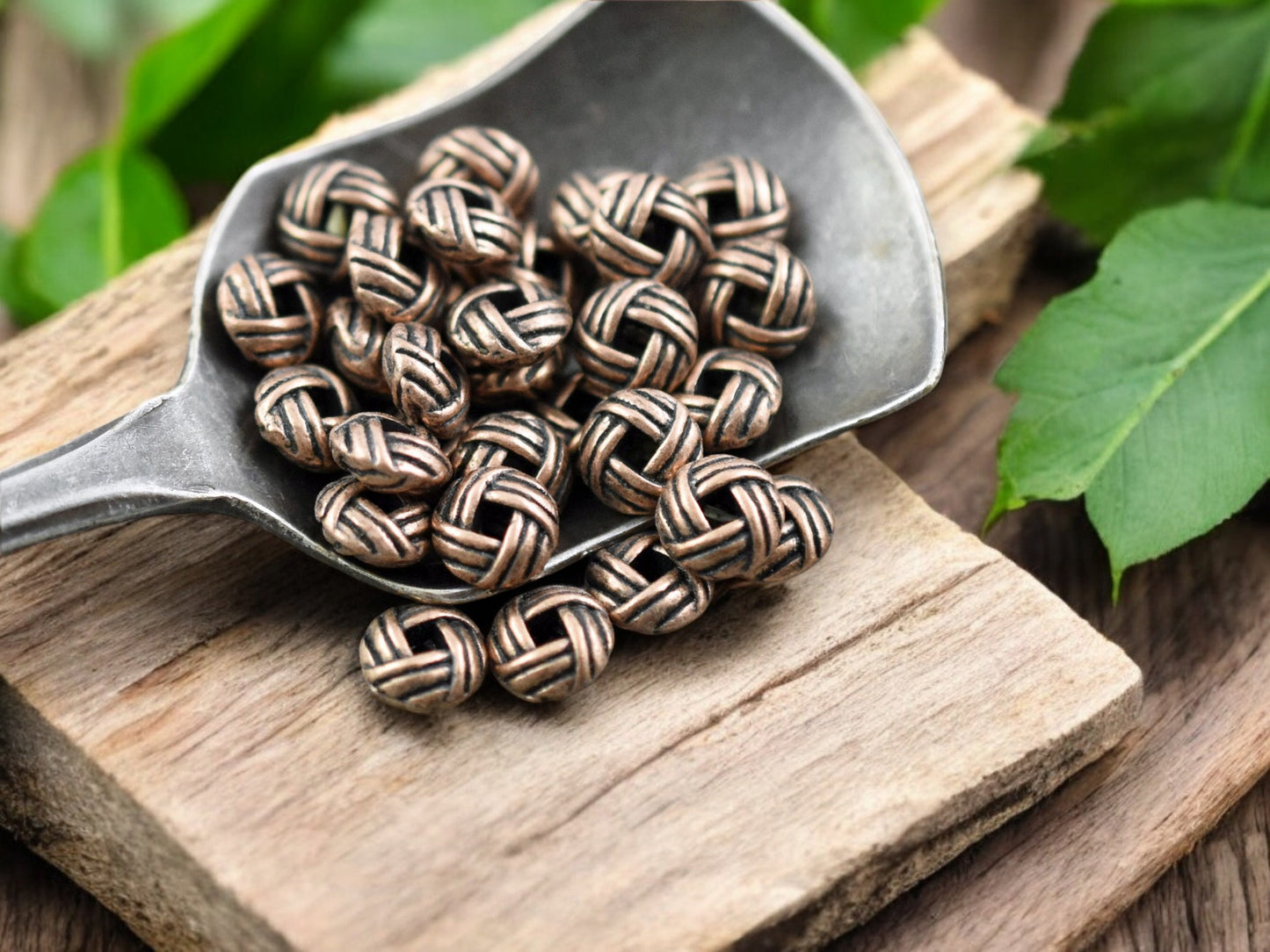 *100* 6mm Antique Copper Puffy Rondelle Spacer Beads