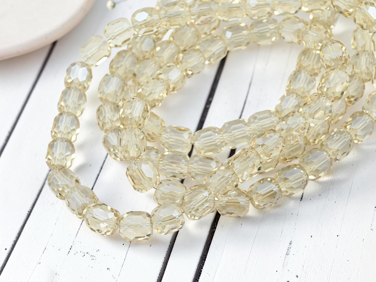 *10* 11x10mm Electroplated Smokey Crystal Faceted Barrel Beads
