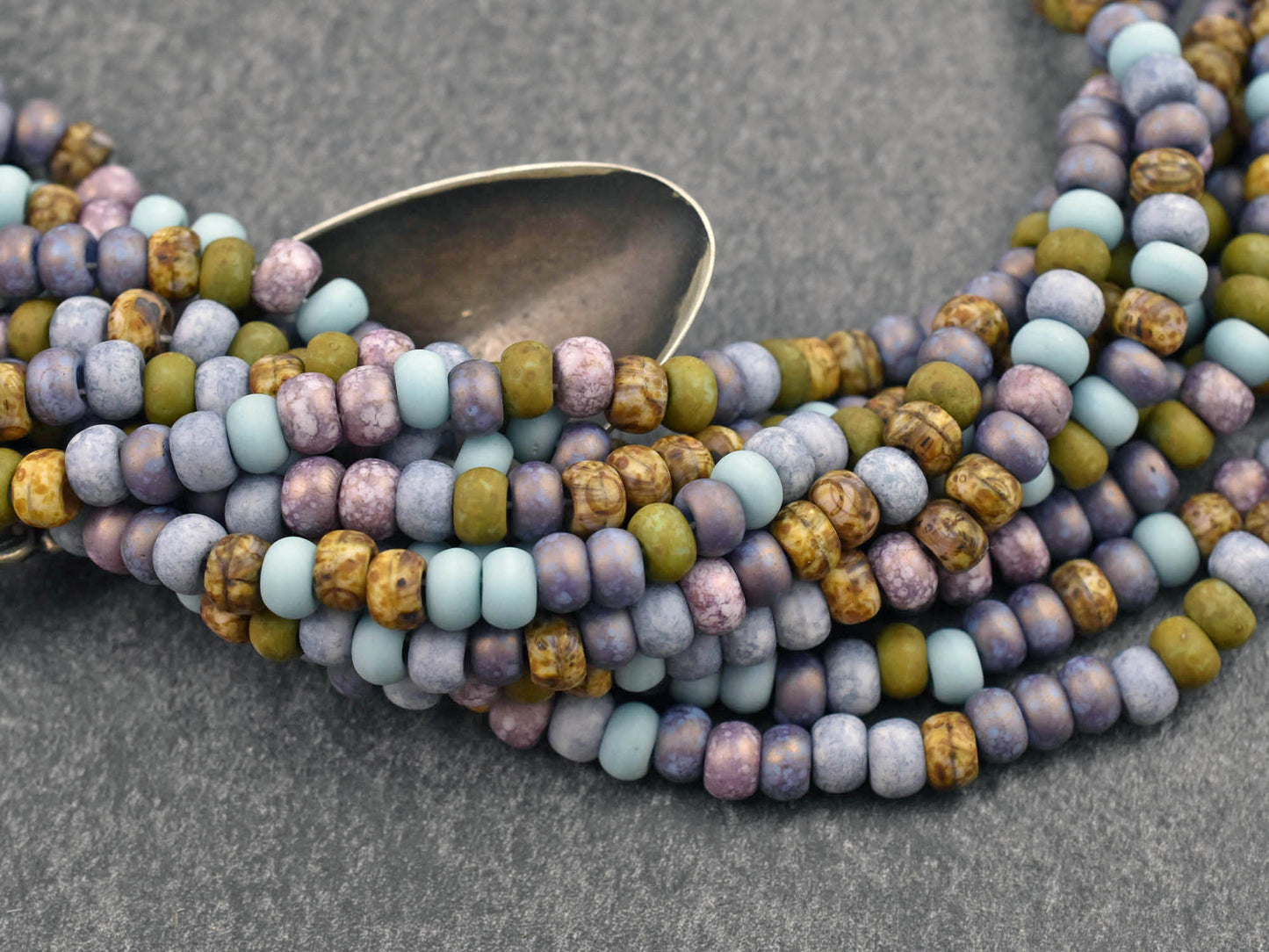 2/0 Aged Matte Killer Frost Picasso Mix Seed Beads (21" Strand)