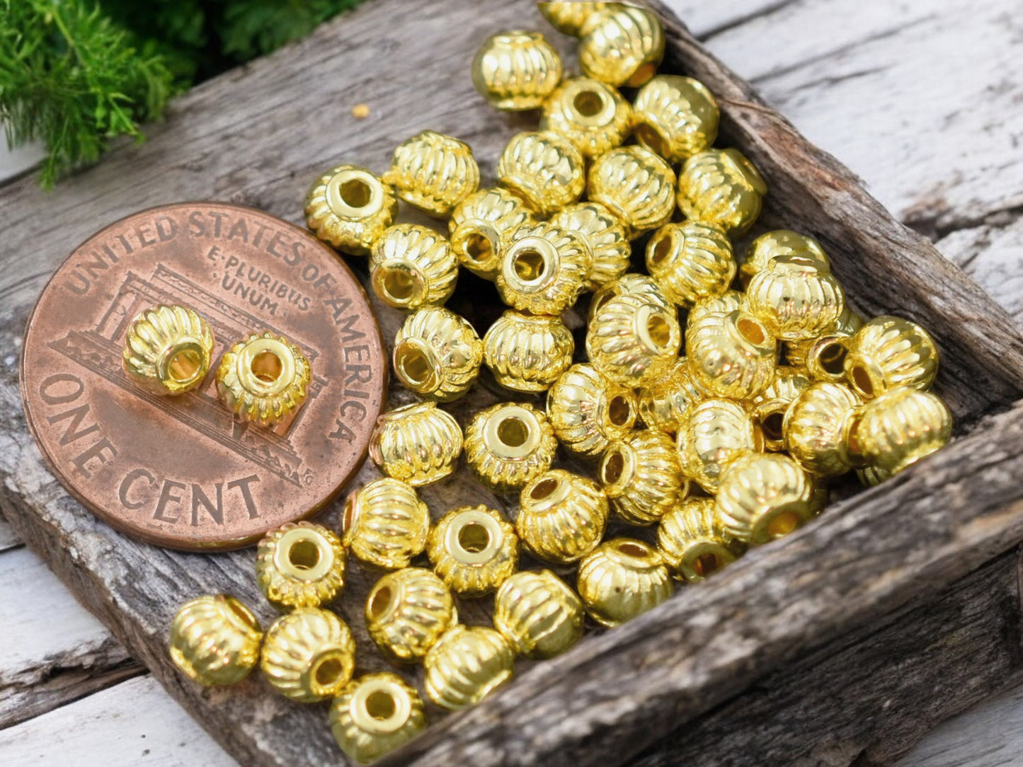 *250* 5x4mm Gold Lantern Spacer Beads