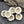 *12* 12mm Gold Washed Ivory Mercury Hawaiian Flower Beads