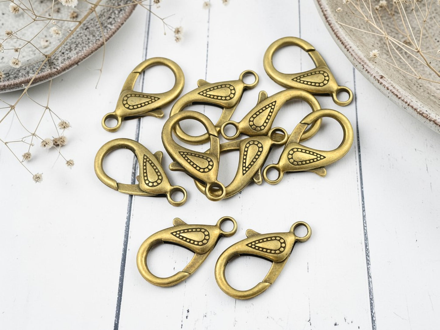 *10* 31x16mm Antique Bronze Lobster Clasps