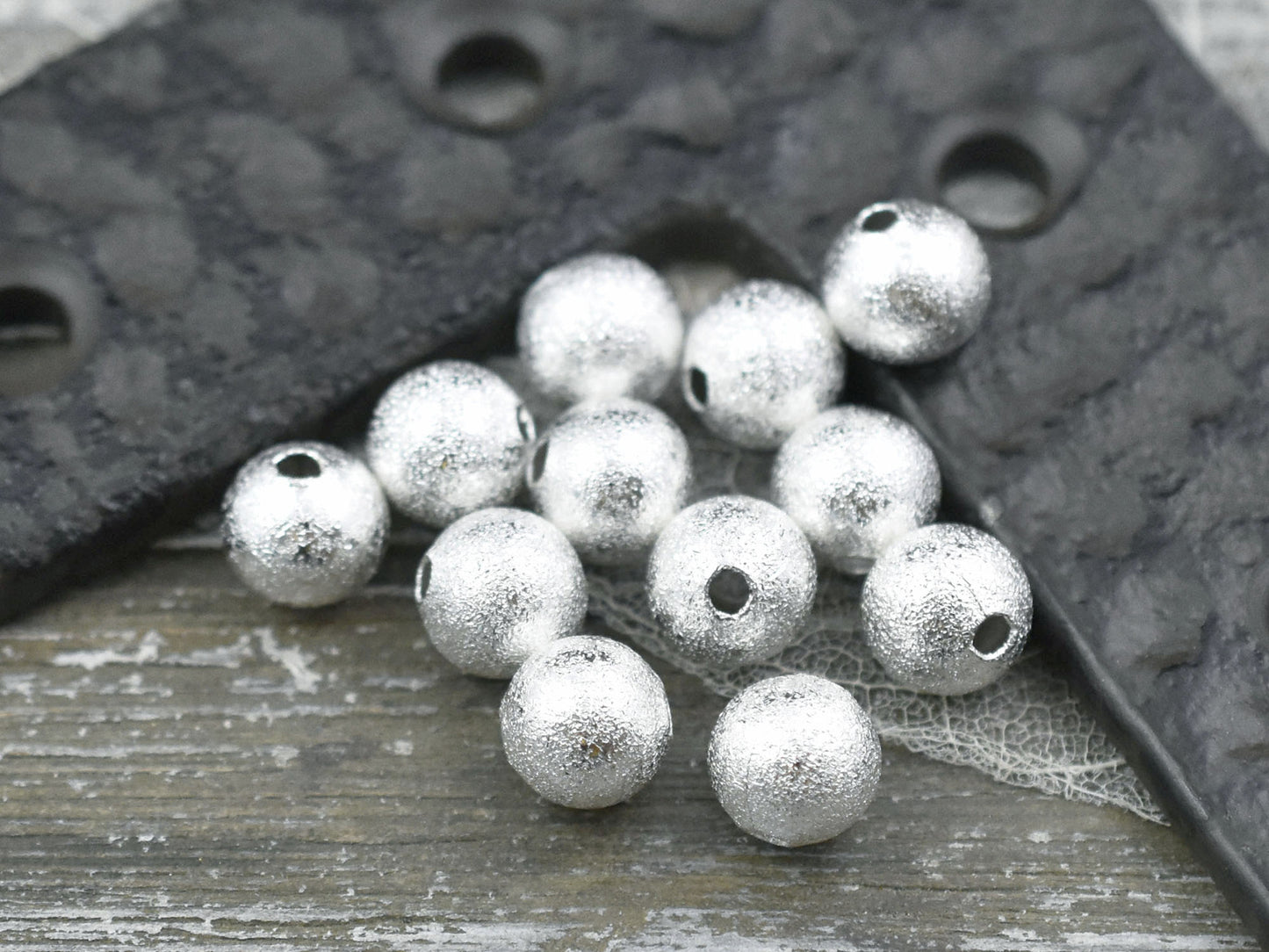 Stardust Beads - Metal Beads - Silver Beads - Spacer Beads - Round Beads - Ball Beads - Brass Beads - Choose Your Size