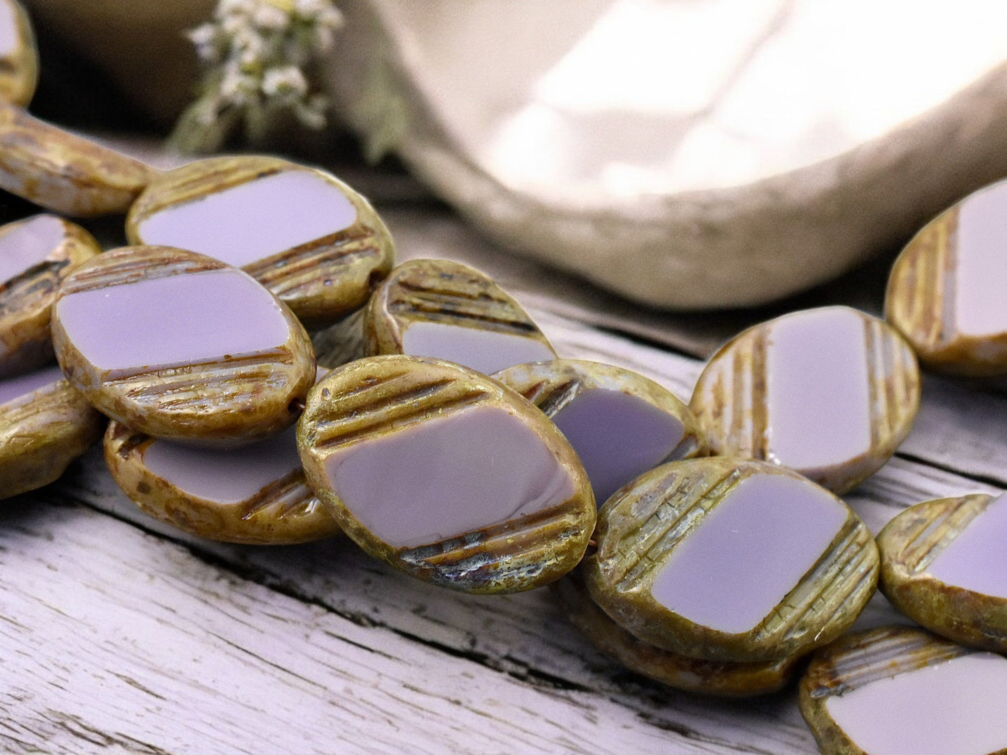 25x17mm Opaque Purple Travertine Large Oval Beads