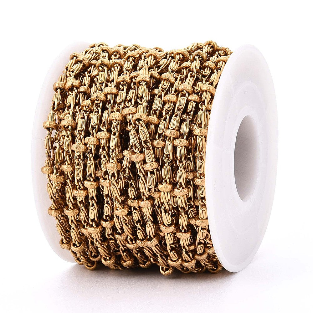 13x4mm 18k Gold Plated 304 Stainless Steel Lumachina Chain