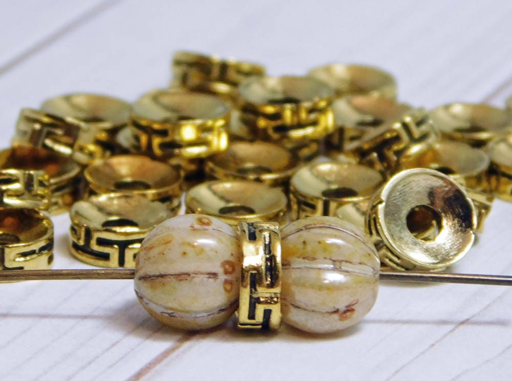 7x3mm Antique Gold Rondelle Spacer Beads -- Choose Your Quantity