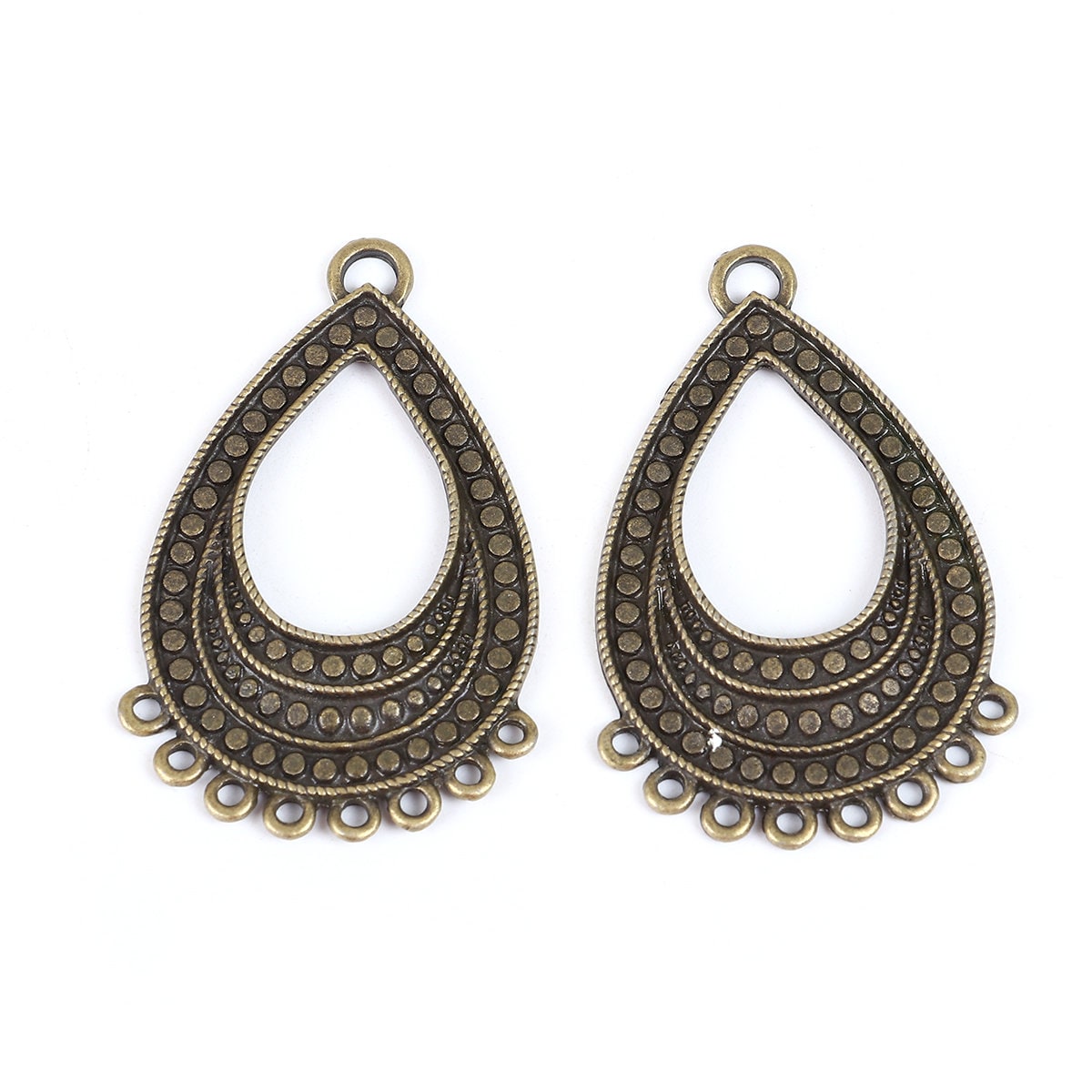 *10* 45x29mm Antique Bronze Teardrop Chandelier Hangers
