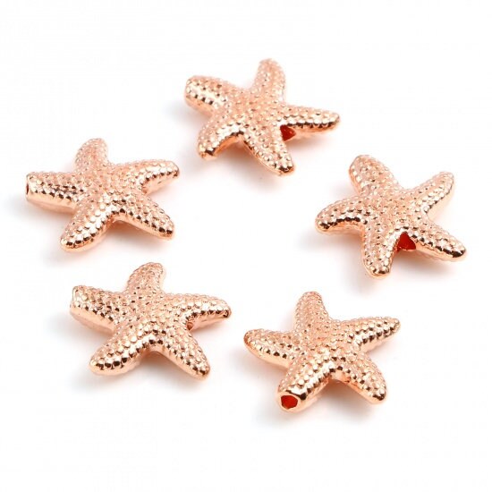 *20* 14x13mm Rose Gold Starfish Beads