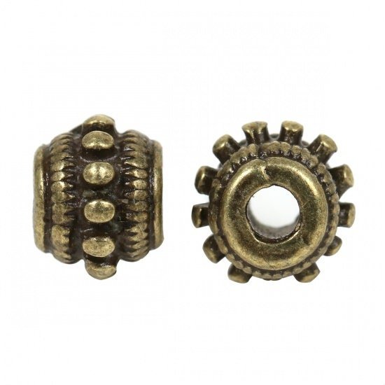 *30* 7x5mm Antique Bronze Barrel Beads