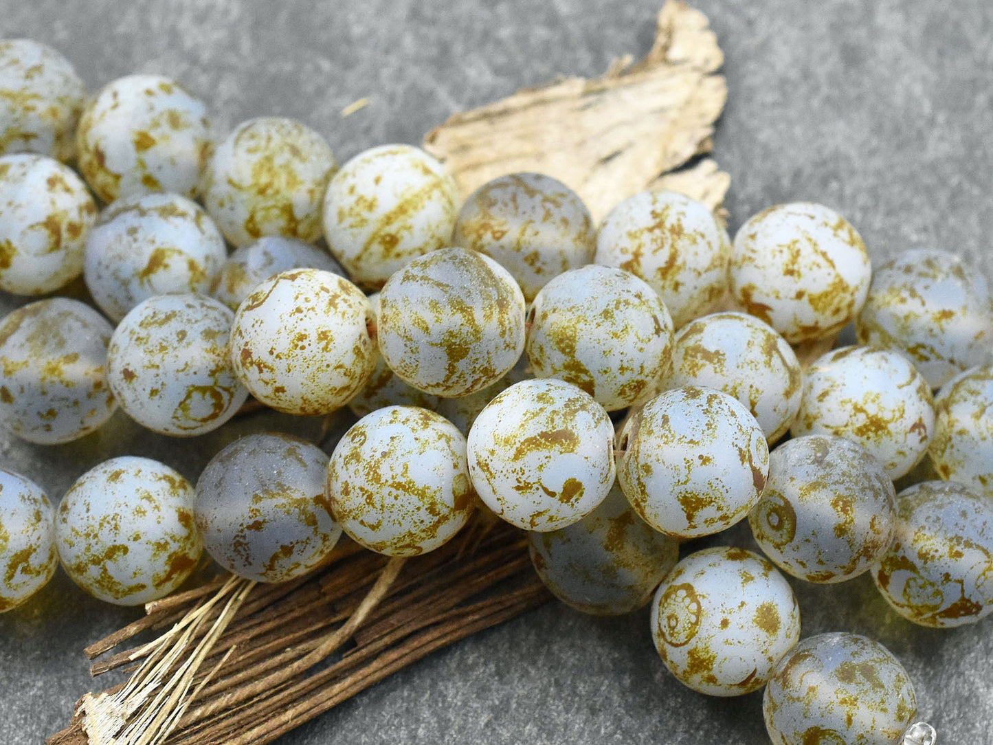 Picasso Beads - Czech Glass Beads - Large Glass Beads - Druk Beads - Chunky Beads - 8pcs - 12mm - (4810)