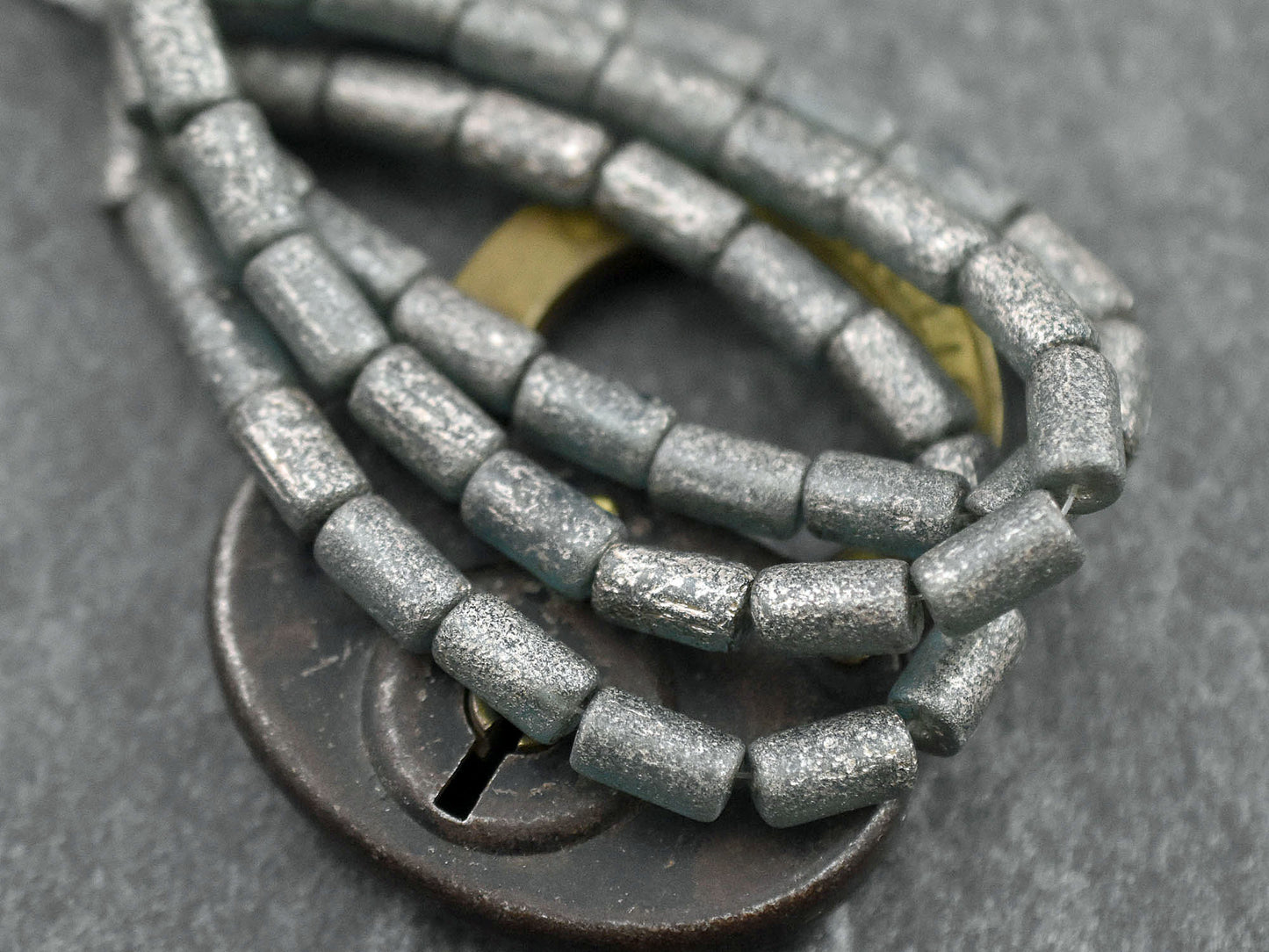 Picasso Beads - Czech Glass Beads - Etched Beads - Tube Beads - Picasso Beads - 9x5mm - 16pcs - (5519)