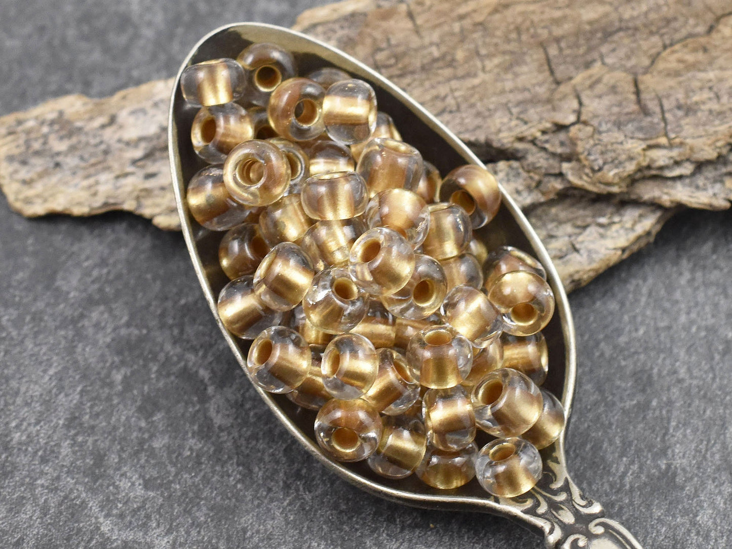 Large Seed Beads - Size 2 Beads - Czech Glass Beads - 2/0 Beads - 6x4mm - 50 grams (5733)