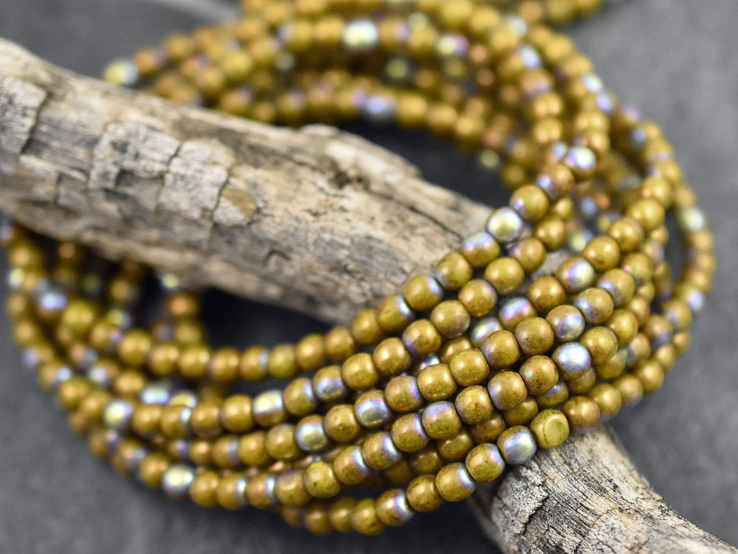 4mm Beads - Czech Glass Beads - Picasso Beads - Round Beads - Druk Beads - 50pcs - (2485)