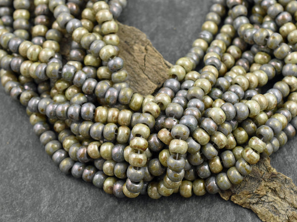 Picasso Seed Beads - Large Seed Beads - 2/0 - Czech Glass Beads - Large Hole Beads - 6mm - 21" Strand - (2780)