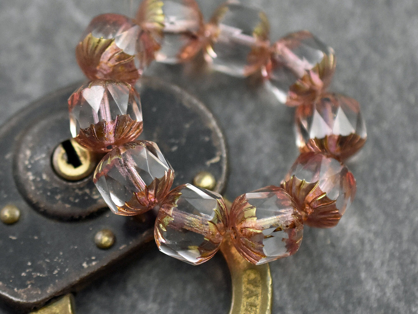 Picasso Beads - Czech Glass Beads - Fire Polished Beads - Center Cut - 10pcs - 10mm - (5625)