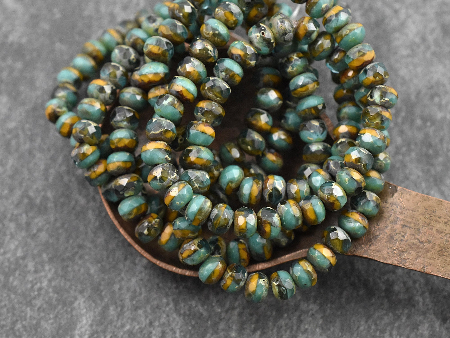 Picasso Beads - Czech Glass Beads - Rondelle Beads - Fire Polished Beads - 3x5mm - 30pcs - (4825)