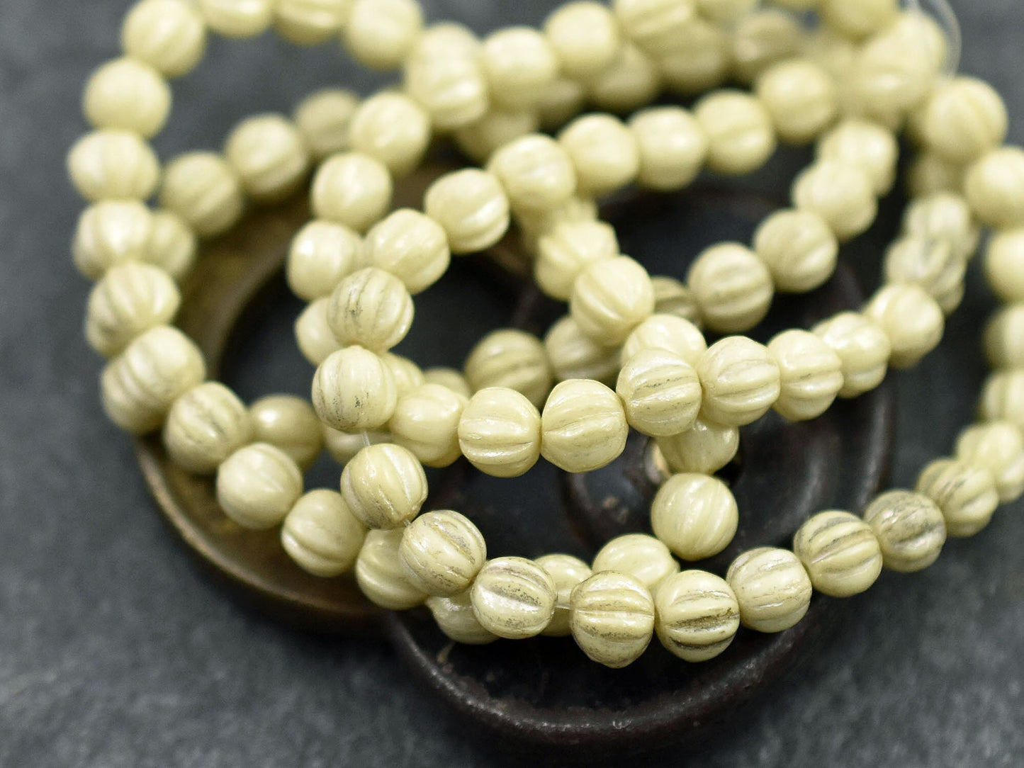 Picasso Beads - Melon Beads - Czech Glass Beads - Round Beads - Red Picasso - 5mm - 25pcs - (833)