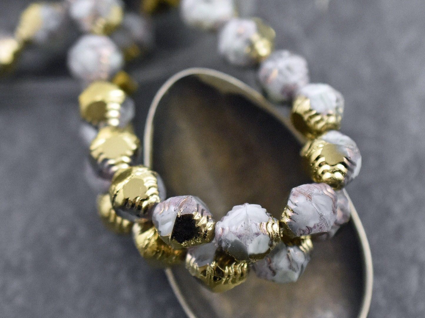 Czech Glass Beads - Bicone Beads - Picasso Beads - Faceted Beads - 10x8mm - 15pcs - (1615)