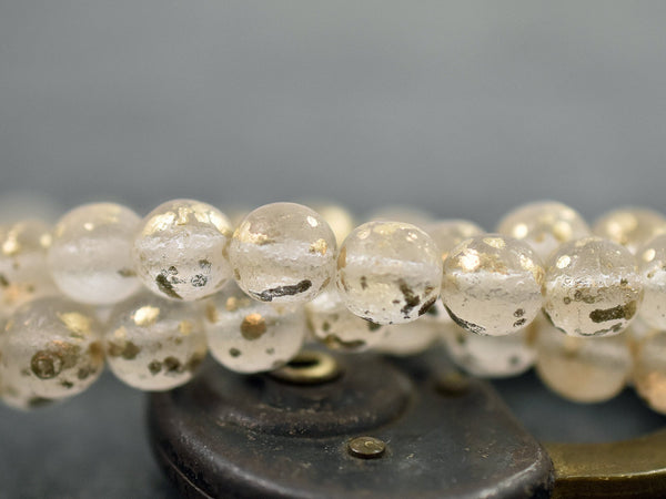 Czech Glass Beads - Round Beads - Etched Beads - Druk Beads - 8mm - 20pcs - (B317)