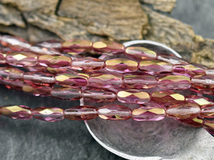 Czech Glass Beads - Fire Polish Beads - Oblong Beads - 11x5mm - 15pcs - (1607)