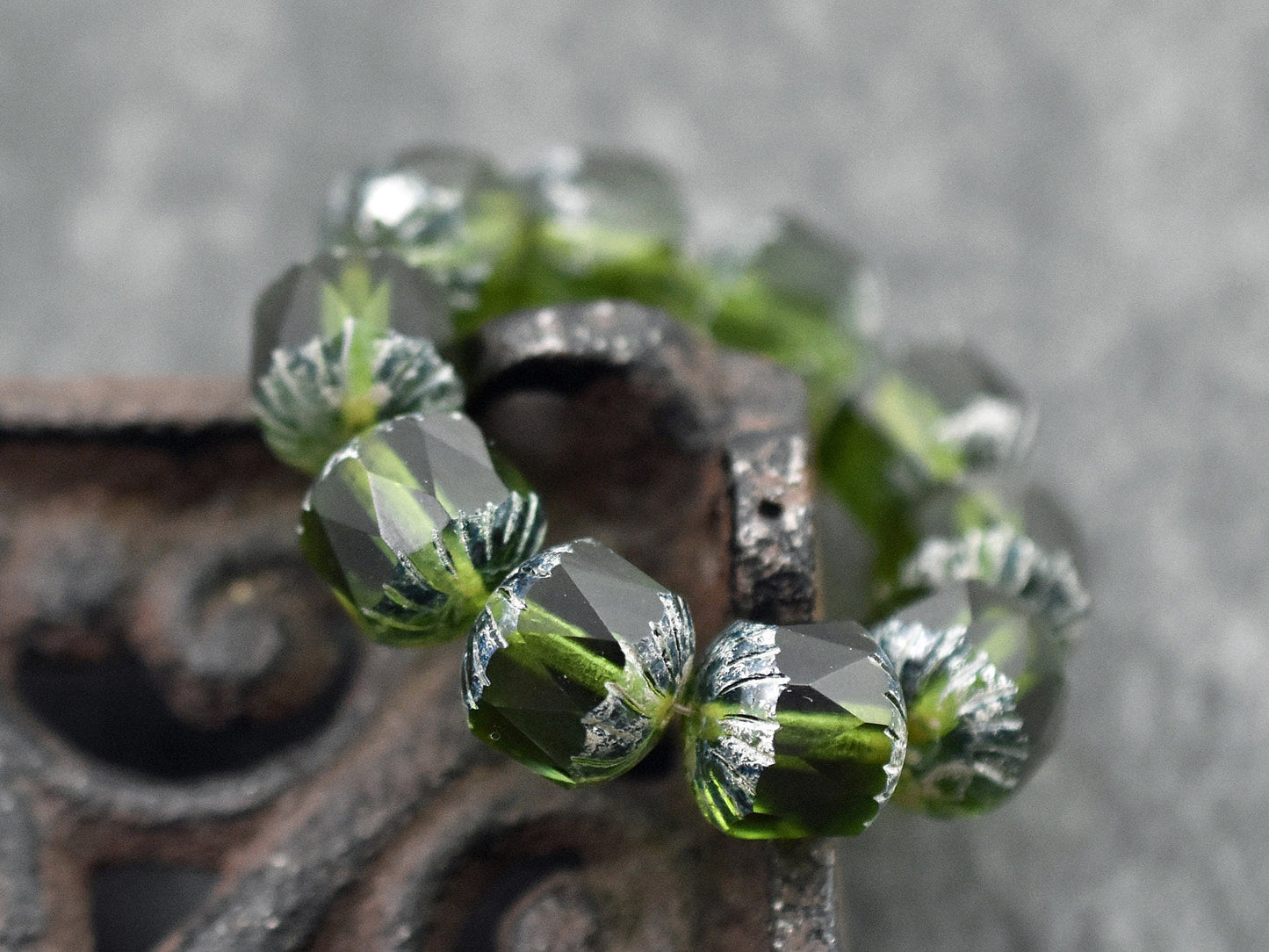 Czech Glass Beads - Picasso Beads - Fire Polished Beads - Chunky Beads - Center Cut - 10pcs - 10mm - (288)