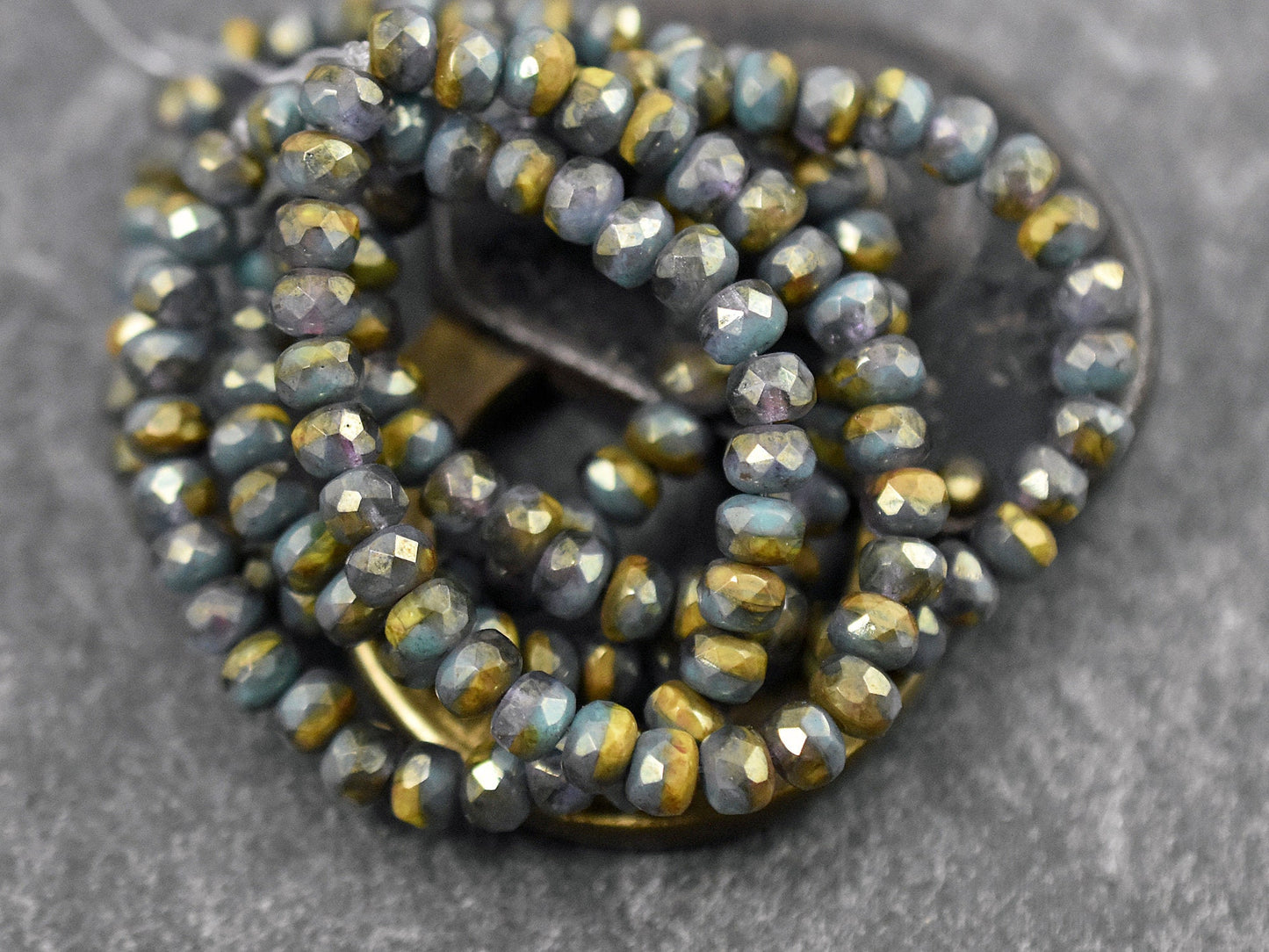 Picasso Beads - Czech Glass Beads - Rondelle Beads - Fire Polished Beads - 3x5mm - 30pcs - (2702)