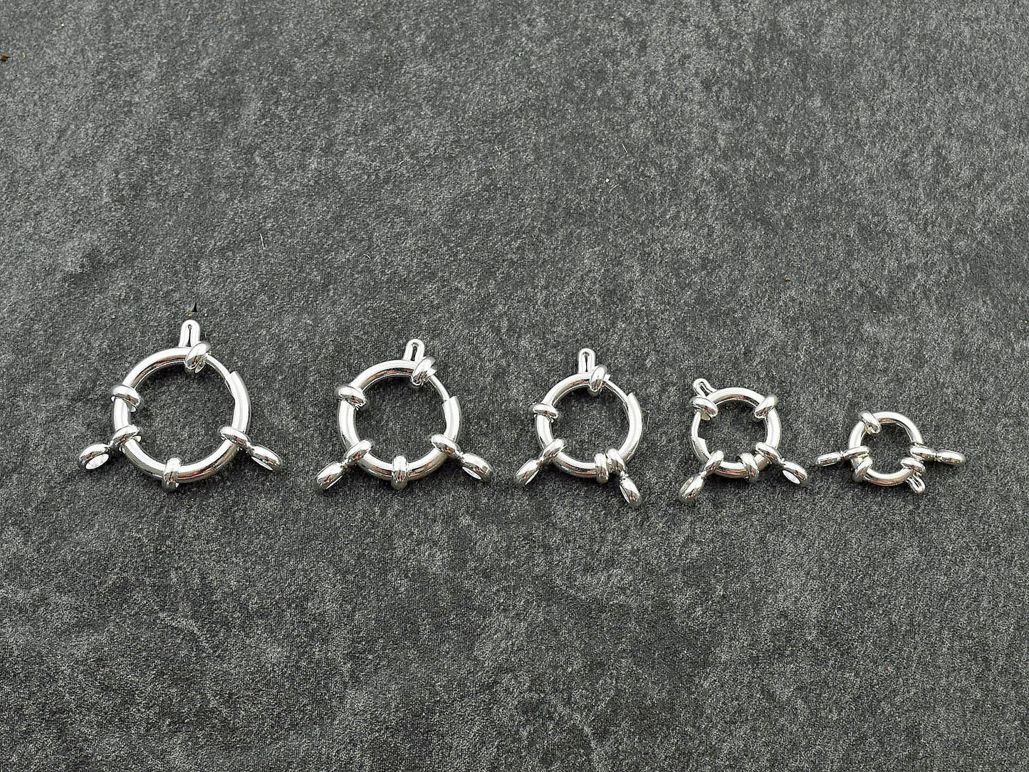 Silver Stainless Steel Spring Ring Clasps - 2pcs - Choose Your Size