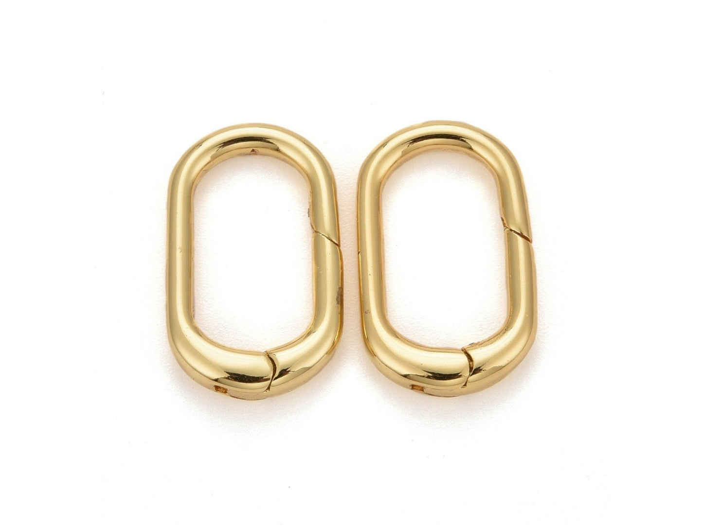 *5* 20x12x3mm 18k Gold Plated Oval Spring Ring Clasps