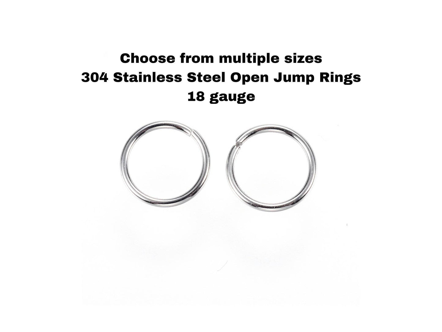 Silver Jump Rings - Open Jump Rings - Stainless Steel - Choose Your Size