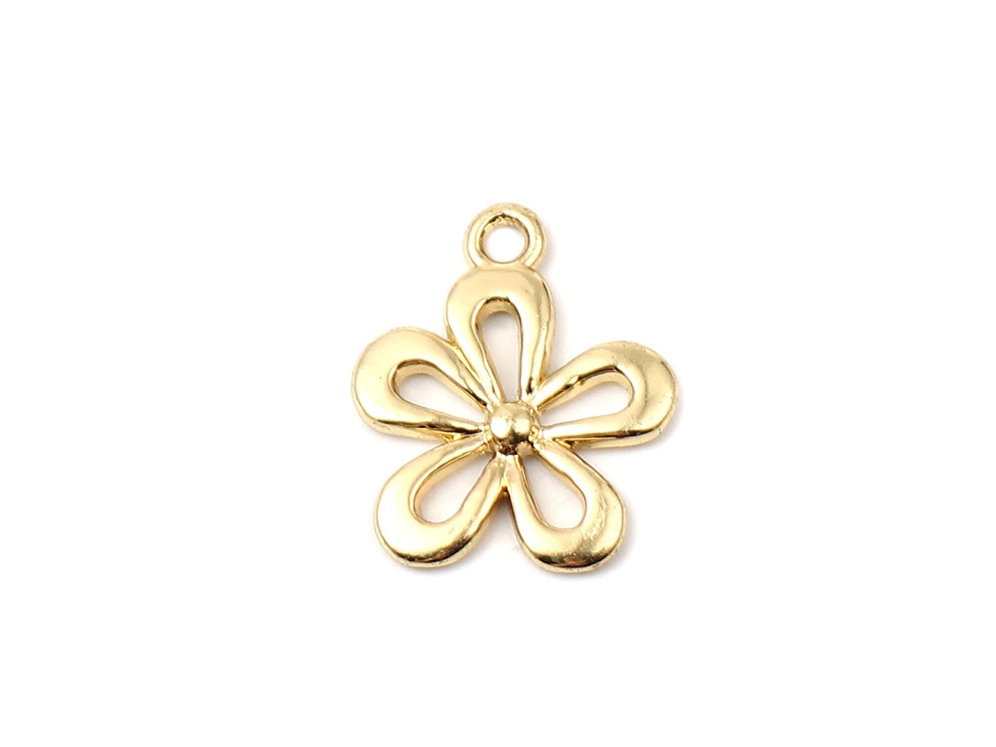 Gold Charms - Flower Charm - Metal Charms - Floral Charms - Daisy Flower Charm - 10pcs - 18x15mm - (5821)