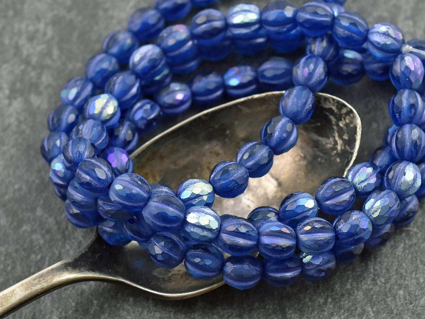 Melon Beads - Czech Glass Beads - 6mm Beads - Faceted Melon - Round Beads - 6mm - 25pcs - (A26)