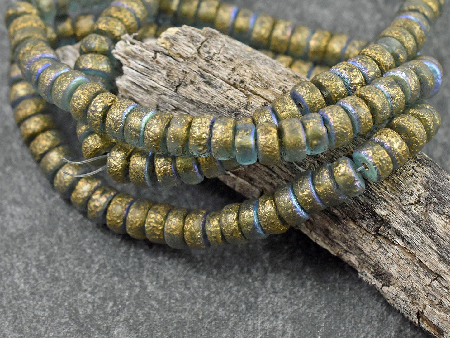 Heishi Beads - Picasso Beads - Czech Glass Beads - Spacer Beads - Rondelle Beads - 6x3mm - 50pcs - (A633)