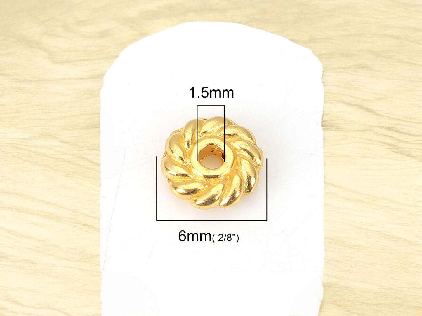 Gold Spacer Beads - Metal Beads - Daisy Spacers - Gold Heishi Spacers - Heishi Beads - Gold Spacers - 6mm - 200pcs - (4367)