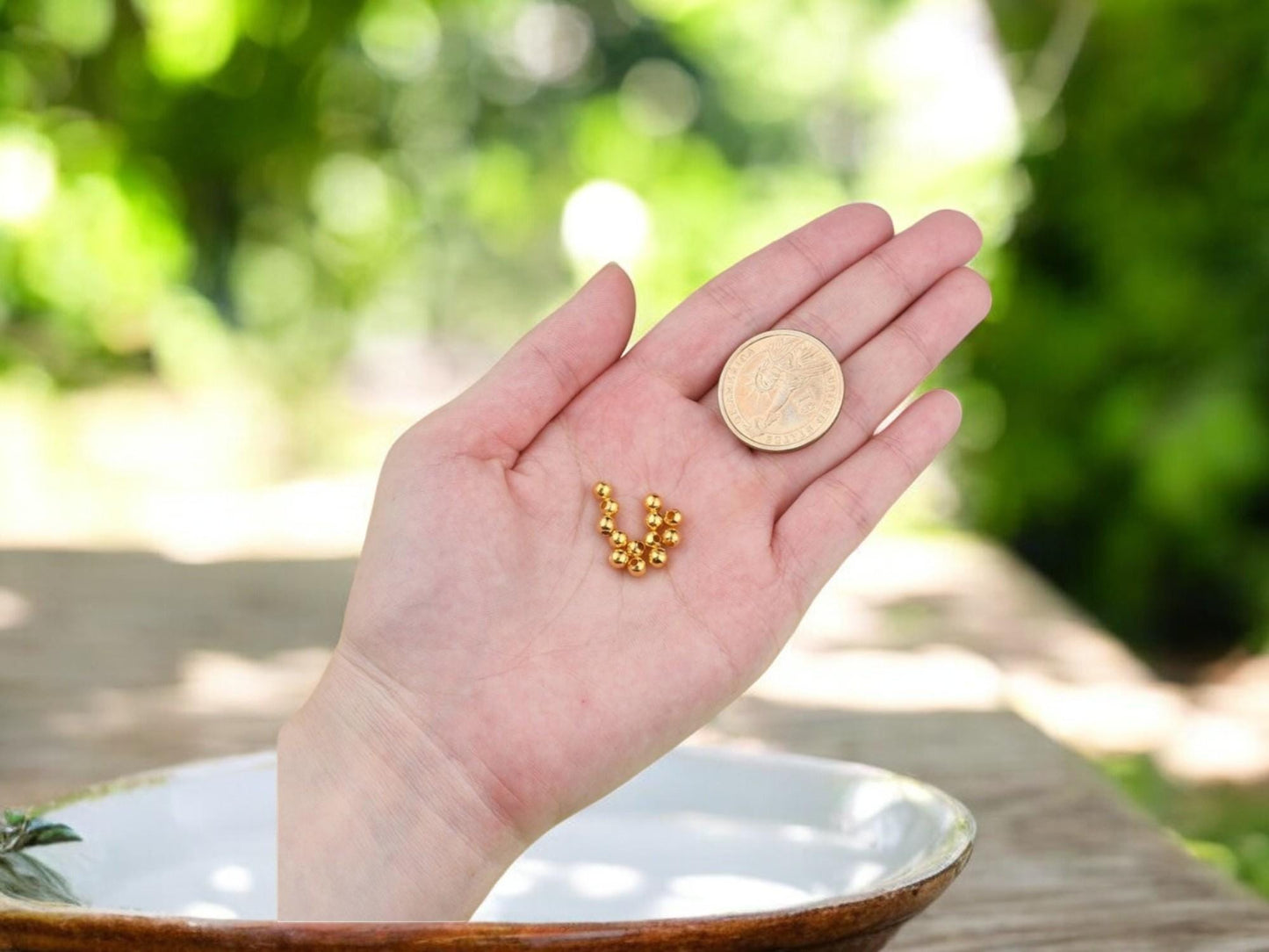 Long Lasting Gold Spacers - Spacer Beads - Round Spacer Beads - Gold Spacer Beads - Choose Your Size