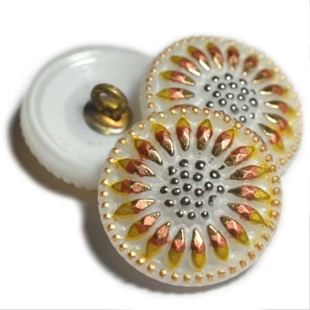 Czech Glass Buttons - Shank Buttons - Artisan Button - Handmade Button - 18mm (5079) 1pcs