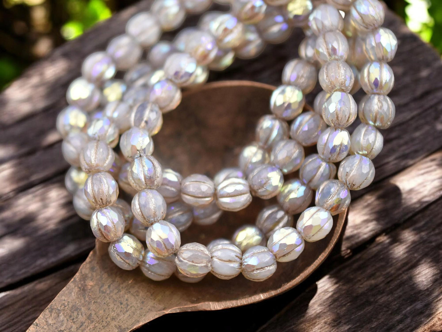 Czech Glass Beads - 6mm Beads - Melon Beads - Faceted Melon - Round Beads - 6mm - 25pcs - (632)