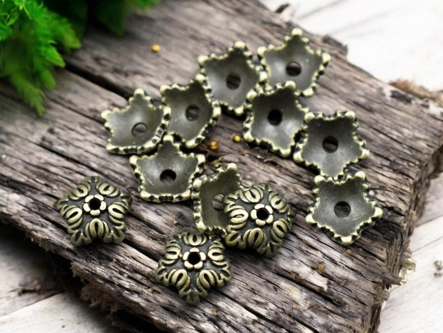 *50* 10mm Antique Bronze Bead Caps