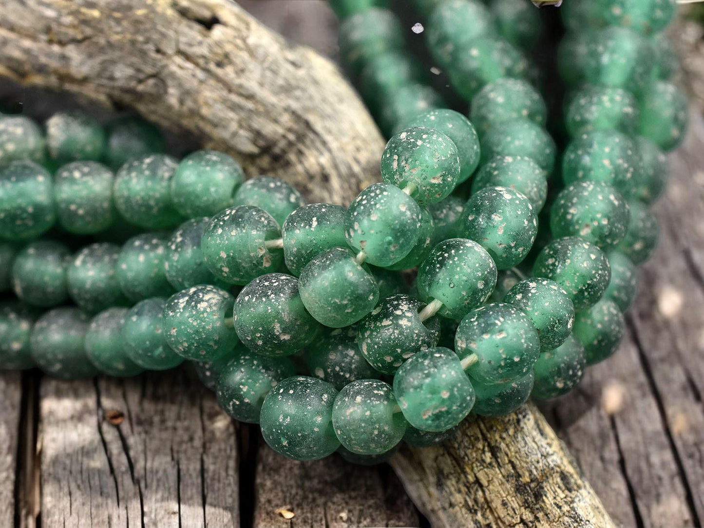 Indonesian Glass Beads - Pompeii Beads - Java Beads - Recycled Glass Beads - 24" Strand - (J21)