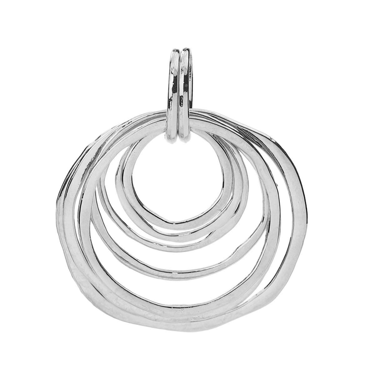 68x55mm Antique Silver Floating Ring Pendant