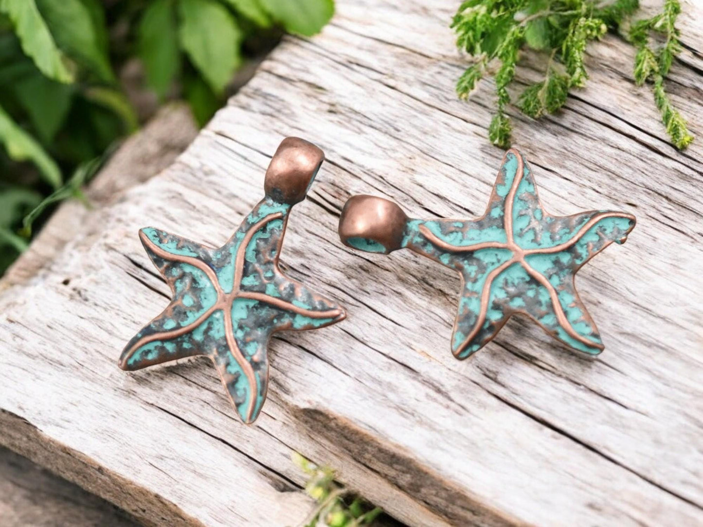 *20* 22x17 Copper Patina Starfish Charms