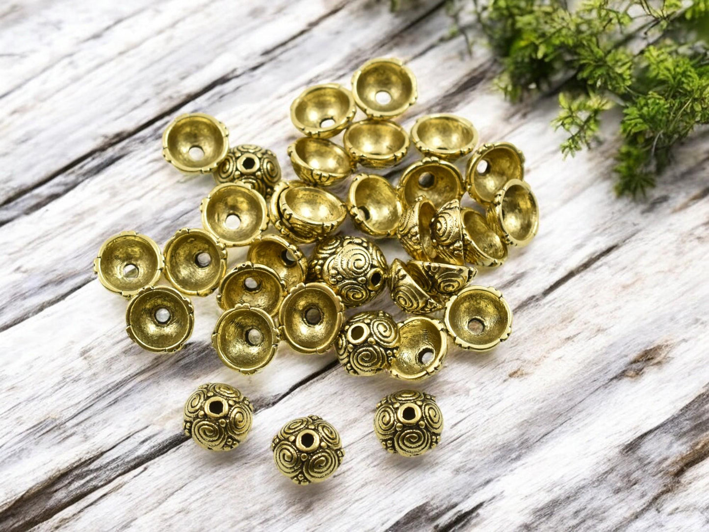 Bead Caps - Gold Bead Caps - 8mm Bead Caps - Metal Bead Caps - Metal Beads - Gold Spacer - Spacer Beads - 100pcs - (A453)
