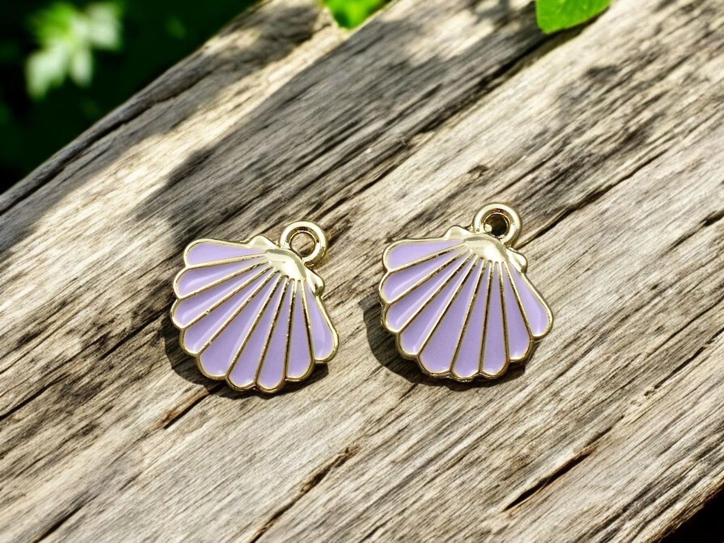 Metal Charms - Shell Charm - Beach Charm - Enamel Charms - 13mm - 10pcs