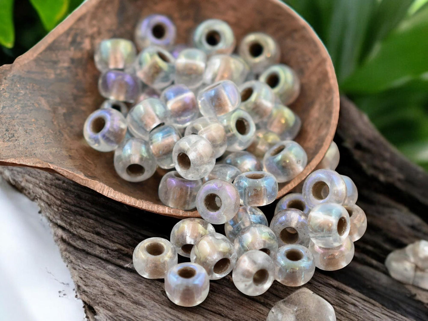 50g Copper Lined Crystal AB Czech 2/0 Seed Beads